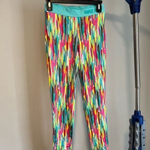 Nike pro warm legging tight fleece lined multi GIRLS XL